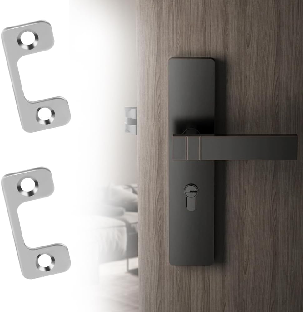 4 Pcs Door Strike Plate Set for Home - 2-14 Door Lock Plate Adjustable Strike Plate Rust-Proof Smart Lock Security