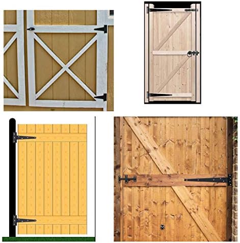 HOMOptimo Rust-Resistant Wrought Iron Hinges for Barns Fences and More