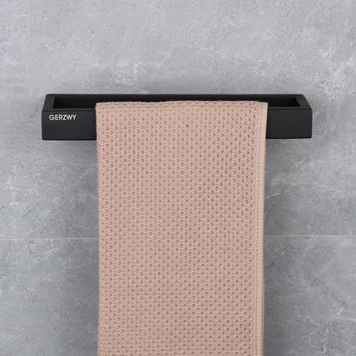 Modern Black Stainless Steel Towel Holder for Bathroom