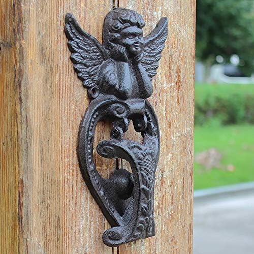 Small Lovely Angel Door Knocker Rustic Cast Iron
