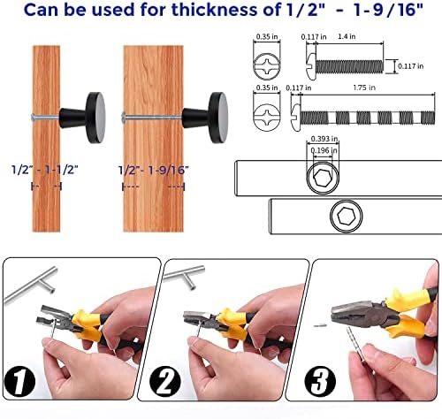 Ravinte 25-Piece Knobs Set 1-14 inch Matte Black Kitchen Cabinet Hardware Set