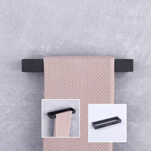 Modern Black Stainless Steel Towel Holder for Bathroom
