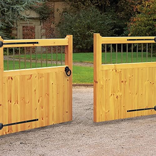 DIYWorld Black Door Hinges Set of 2 18-Inch Hinges Matte Black Heavy Duty