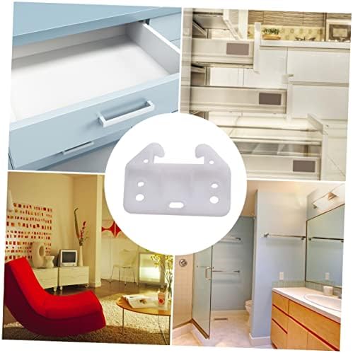 Jojofuny 100pcs White Drawer Track Guide Kit for Cabinet Hardware