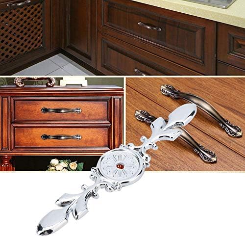 10Pcs Retro Zinc Alloy Cabinet Handle Back Plate Silver