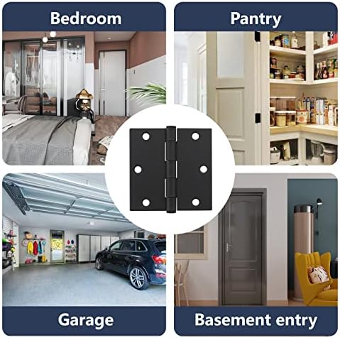 3 Pack Matte Black Door Hinge 35x35 InTool Home Master