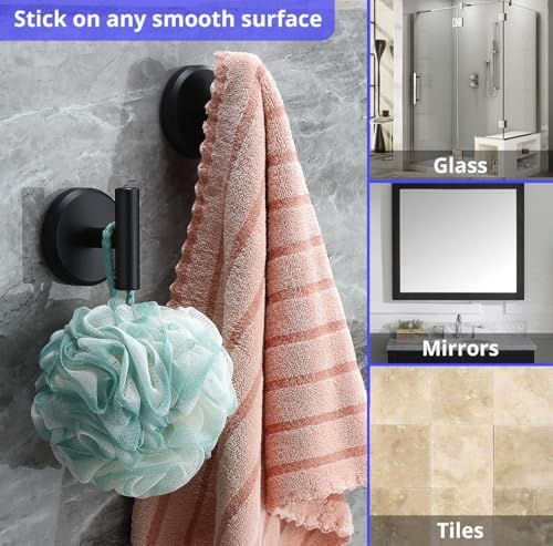 T-Shape Visible 15 lbs suction cup hooks for Bathroom Shower Mirror more by HOME SO 2-Pack