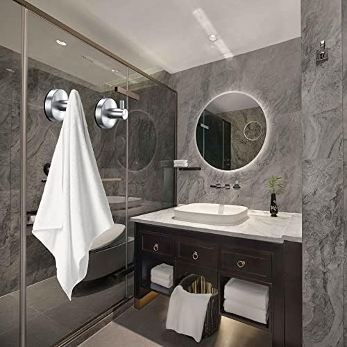 Suction Cup Towel Hooks for Bathrooms brushes Nickel Up to 15LB Capacity Lifetime Warranty