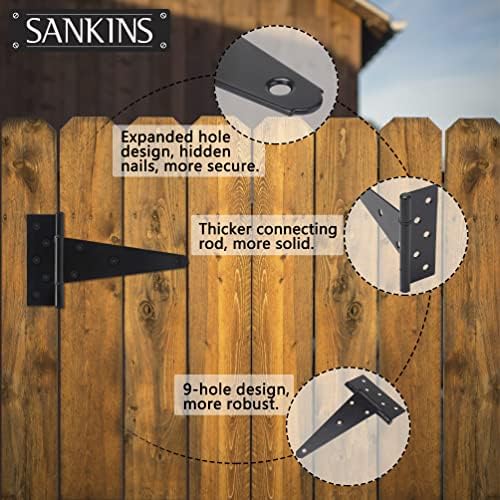 SANKINS 8 Inch T-Strap Shed Door Hinges