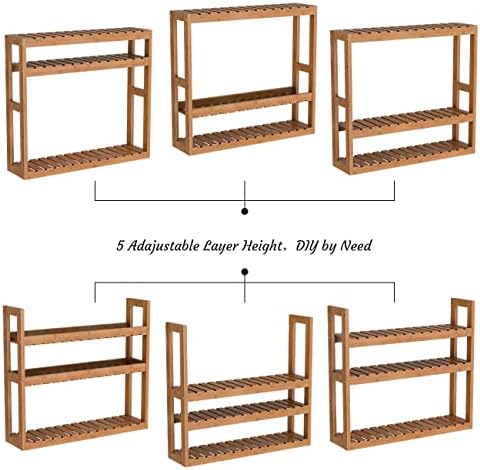 Domax Bamboo Bathroom Shelf - 3-Tier Storage Solution with Adjustable Design and Professional Finish