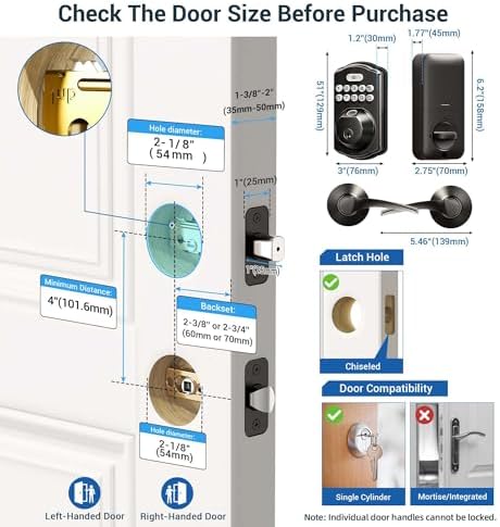 Veise Door Lock with Fingerprint Keyless Entry