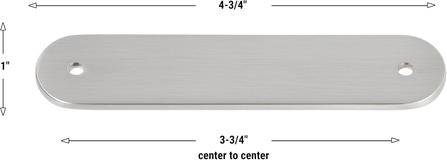 GlideRite 4-34Taiwanese Backplate 3-34 96mm Center-Center Satin Nickel - 5343-96-SN-1