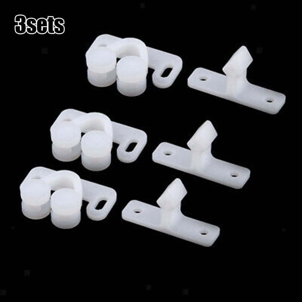 White 3-Piece Marine Boat Door Catch Latches Set for Cabinet Door Protection