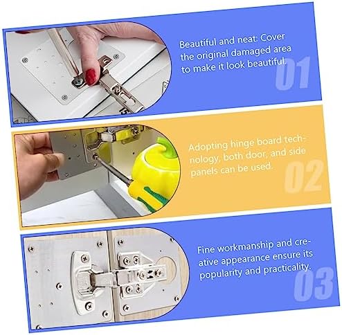 4-Piece Metal Repair Plate Hinge Mount for Cabinet Doors