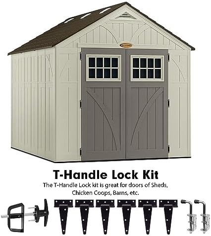 Secure Shed Door Kit from Hurrikom - Durable Hinges Latch Lock Handle for Your Shed Door