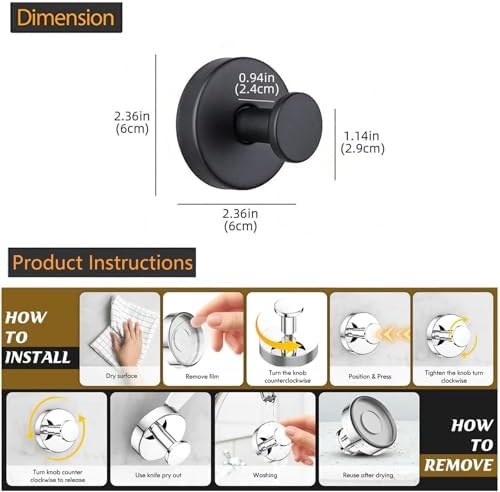 Sturdy Suction Cup Hooks for Towels Robes