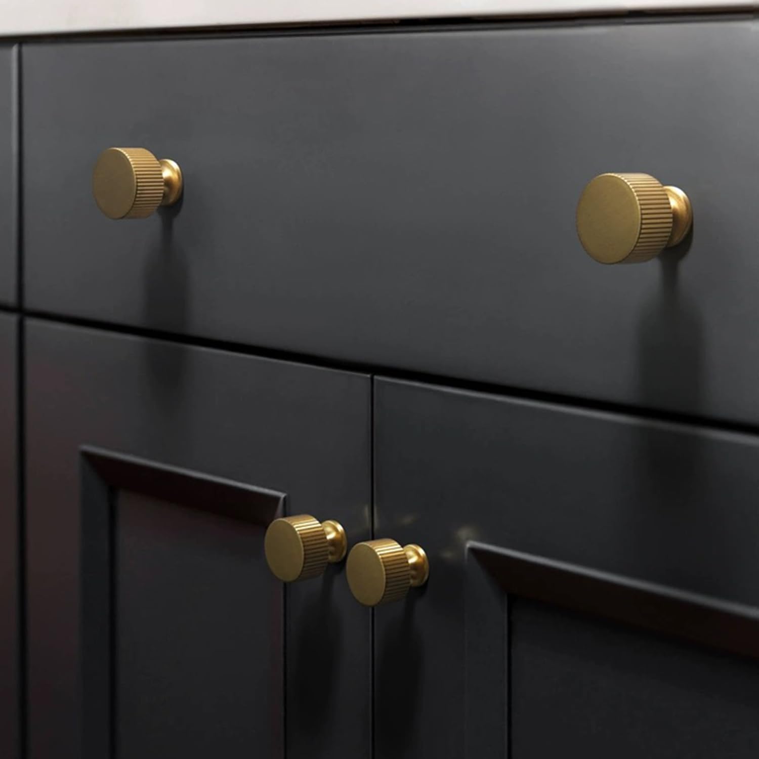 4-Piece Solid Brass Cabinet Knobs Gold Finish Durable and Stylish for Home Use