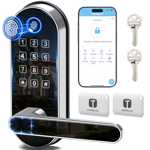 Smart Lock Fingerprint Entry Keypad Secure Easy Door Entry Google Assistant Alexa Compatible