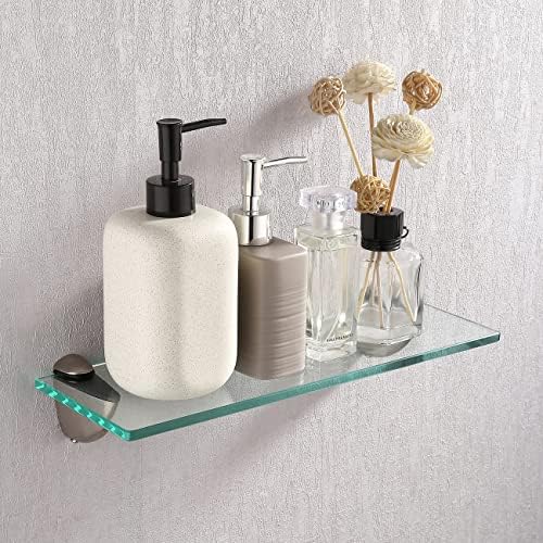 Kes Bathroom Glass Shelf Extra Thick Tempered Glass Organizer Shelf for Kids Safe Durable