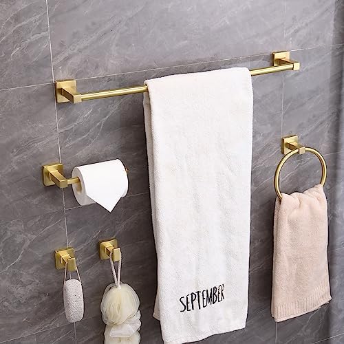 5-Piece Gold-Plated Hand Bathroom Towel Holder Set