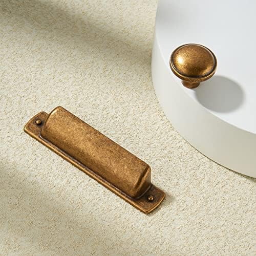 Khtumeware 10-Piece 3 Antique Brass Drawer Pulls for Kitchen Cabinet Handles