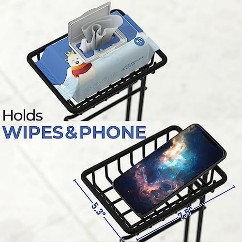 TreeLen Toilet Paper Holder Stand - Space-Saving Rustproof for Bathroom Storage