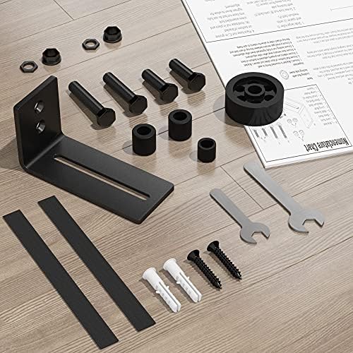 SKYSEN 2PK Barn Door Floor Guide Wall Mount Stay Roller