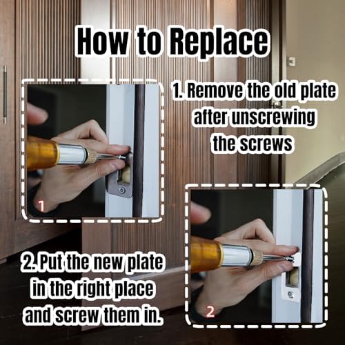 Adjustable Door Strike Plate for Home Rental Security 4PCS Set with Screws