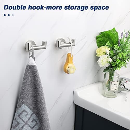 NearMoon Double Towel Hook Stainless Steel 2-Pack