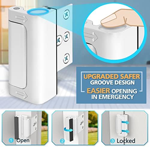 Front Door Kids Safety Lock - Home Security Door reinforcement addition for Childproof Latches