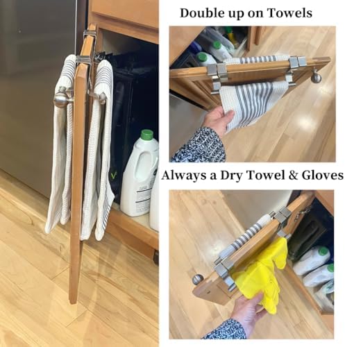 2-Piece Hand Bathroom Towel Hook Brushed Steel Easy Install Rust-Proof