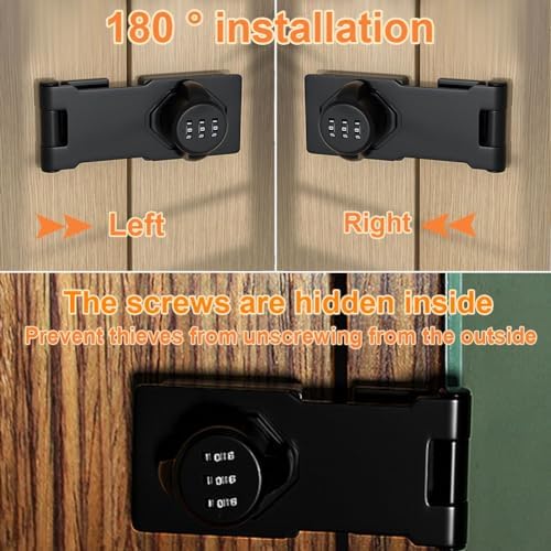 Bifold Door Lock with 3-Digit Password Keyless Design for Cabinets