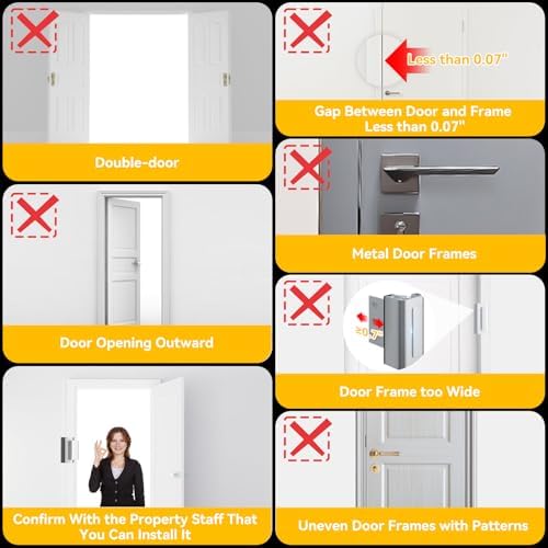 Rerishom 2-Pack Door Lock 800 lbs Withstand Extra Security with 8 Screws and Child-Proof Design