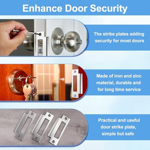 3Pcs Door Strike Plate Set