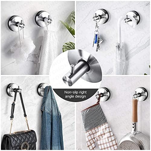 YOHOM Stainless Steel Vacuum Suction Cup Plate Holder Removable Towel Rack - Modern Bathroom and Kitchen Organizing Tool