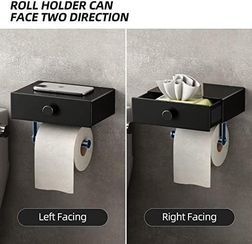VOLDRA Toilet Paper Holder Wall Mount with Storage