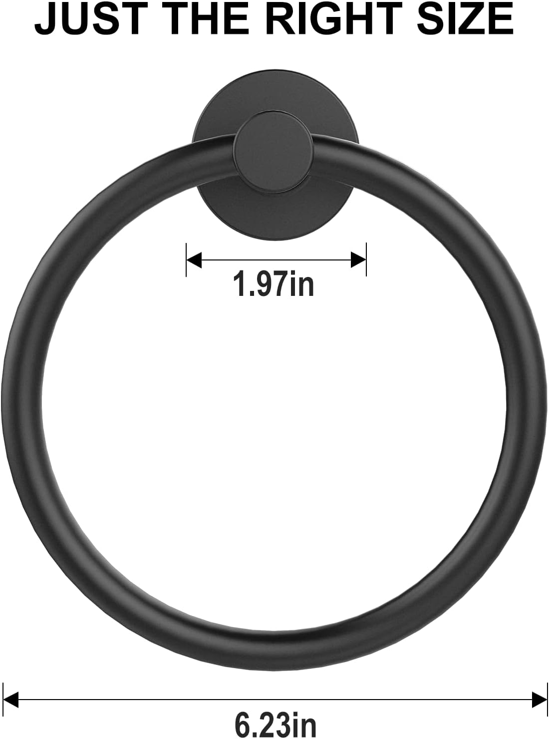 SetSail Towel Holder for Bathroom Wall Matte Black 304 Stainless Steel Easy to Install