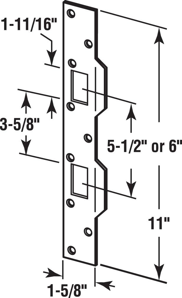 Secure Combination Door Strike for 5-12-6 Holes - One-Piece Security for Dead Latch Deadbolt