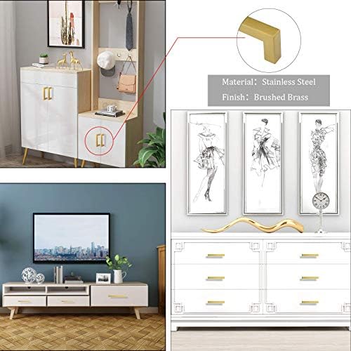 GoldenWarm 10-Piece 5-Inch Brushed Gold Cabinet Pulls