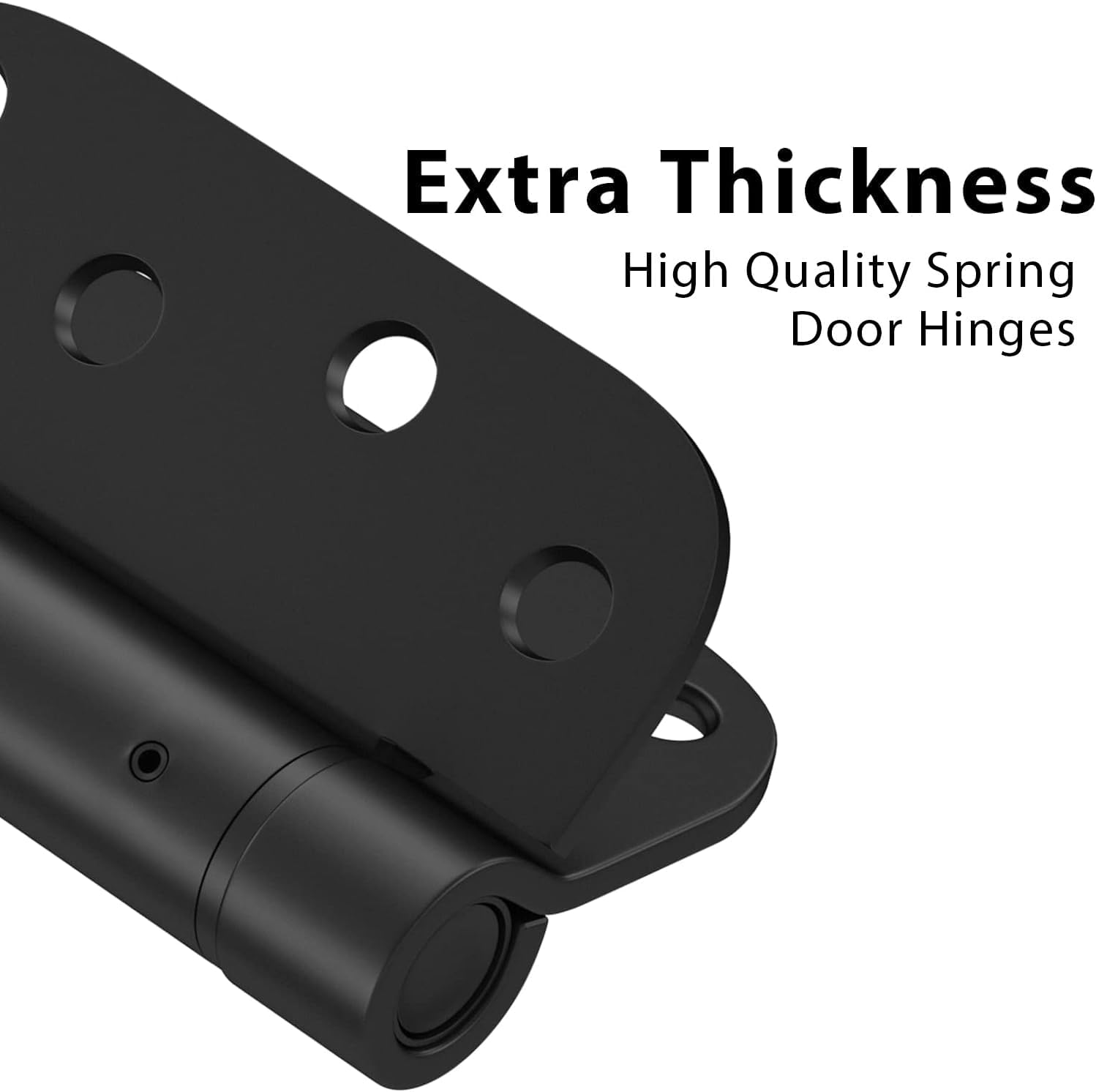 Haidms 3-Piece Set Self-Closing Door Hinges with Adjustable Tension 4inch Black Spring Hinge for Heavy-Duty Doors