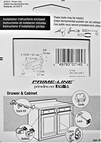 Prime Line R7145 Drawer Track Back Plate - Durable and Easy to Mount