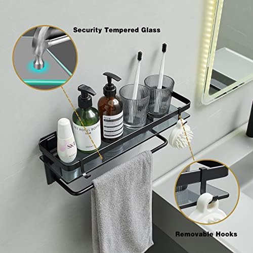 VOLPONE Black Tempered Glass Shelves