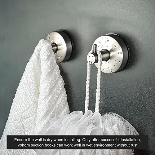 YOHOM Stainless Steel Vacuum Suction Cup Plate Holder Removable Towel Rack - Modern Bathroom and Kitchen Organizing Tool
