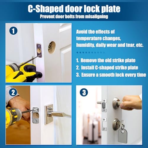 PEUTIER 2pcs Security Strike Plates for Exterior Doors