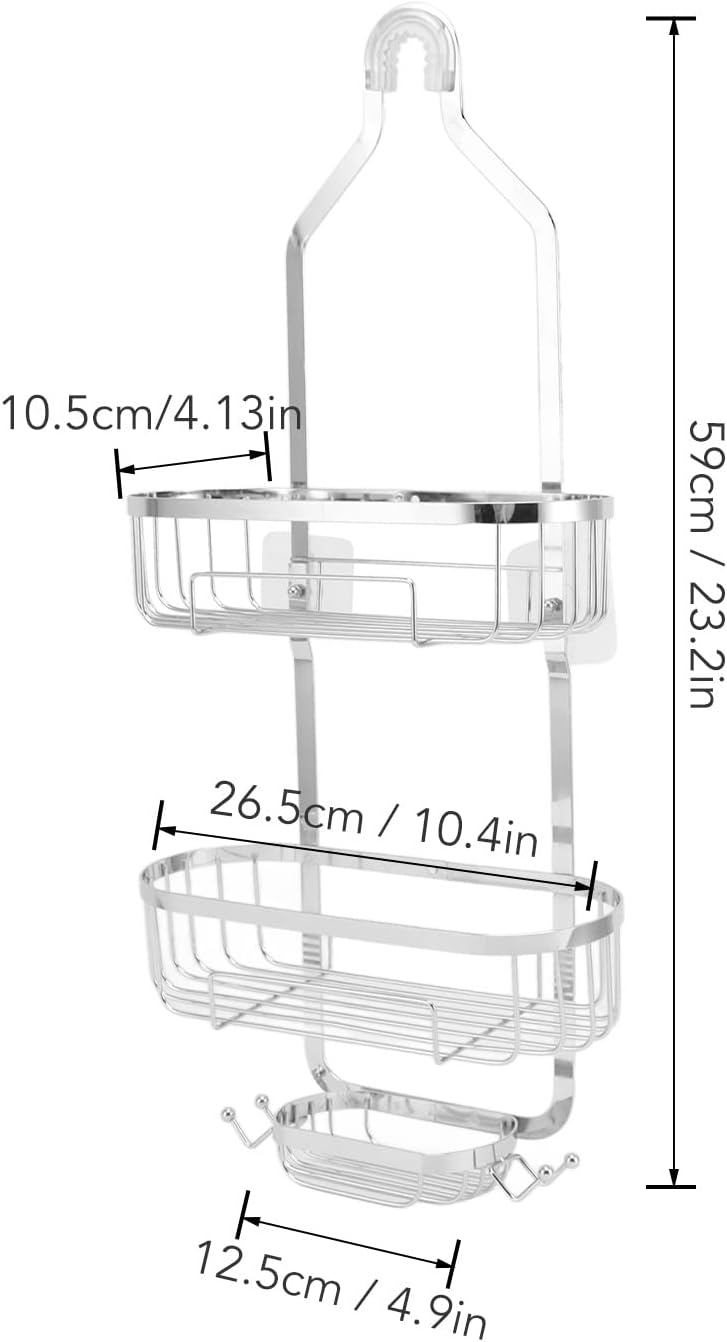 MIFDYUmetal iron wall mounted bathroom basket sturdy storage solution for ceramic tiles marble metal and glass surfaces
