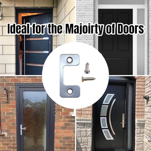 Adjustable Door Strike Plate for Home Rental Security 4PCS Set with Screws
