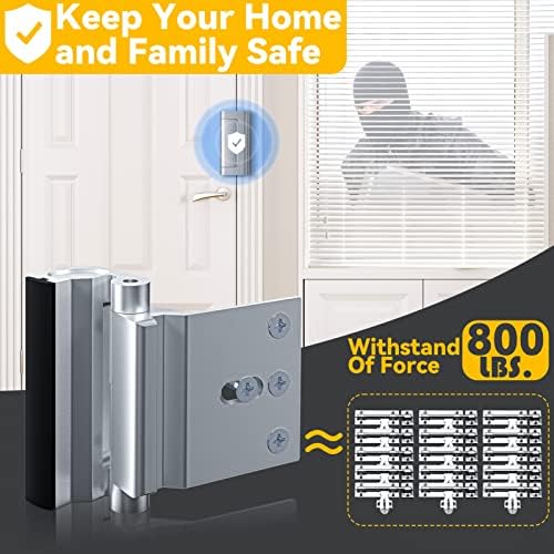 Rerishom 2-Pack Door Lock 800 lbs Withstand Extra Security with 8 Screws and Child-Proof Design