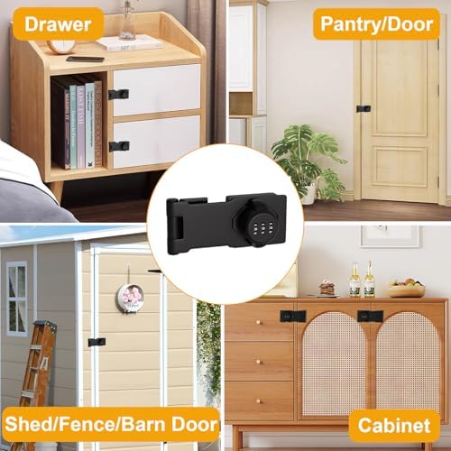 Bifold Door Lock with 3-Digit Password Keyless Design for Cabinets