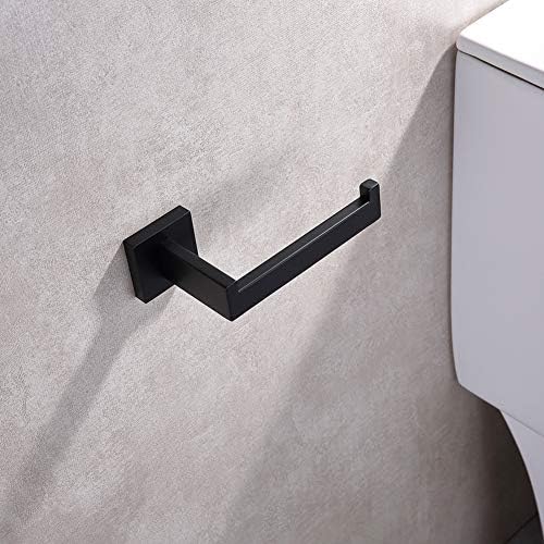 TASTOS Heavy-Duty Stainless Steel Toilet Paper Holder Matte Black