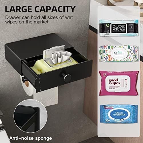 VOLDRA Toilet Paper Holder Wall Mount with Storage